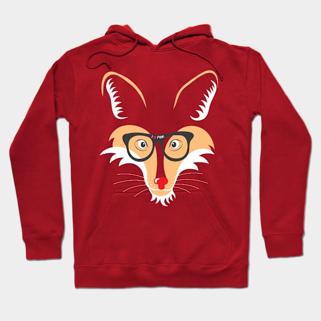 Fox With eyeglasses Hoodie by martinussumbaji